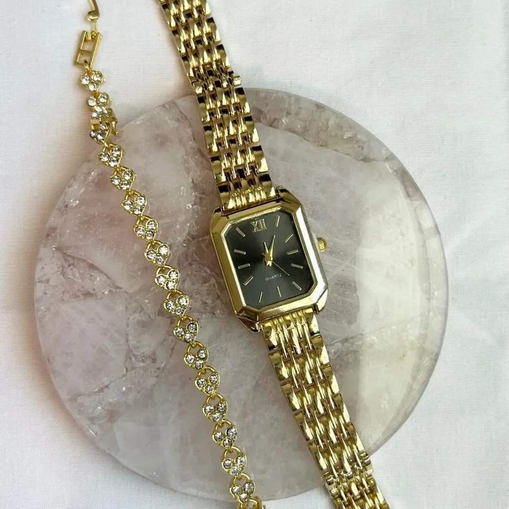 Vintage Inspired Luxury Gold Tone Watch